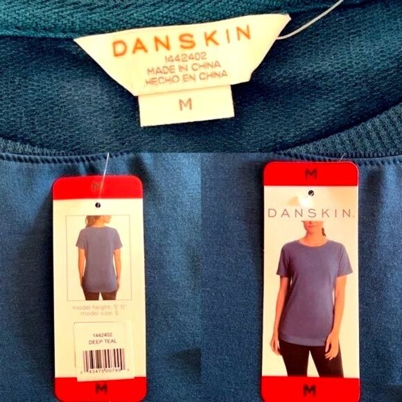 Danskin Tulip Hem Short Sleeved Tunic for Women Sz M in Deep Teal - Picture 8 of 11